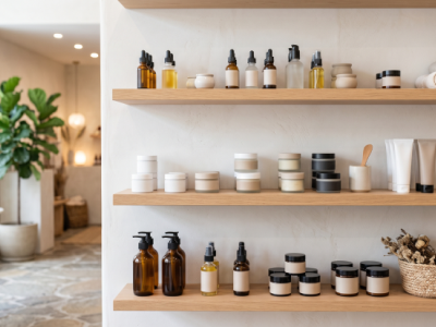 Shelves at a partner health and beauty store